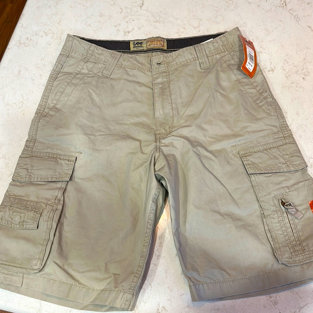Lee Dungarees shorts size 32,  khaki color.  New with tags